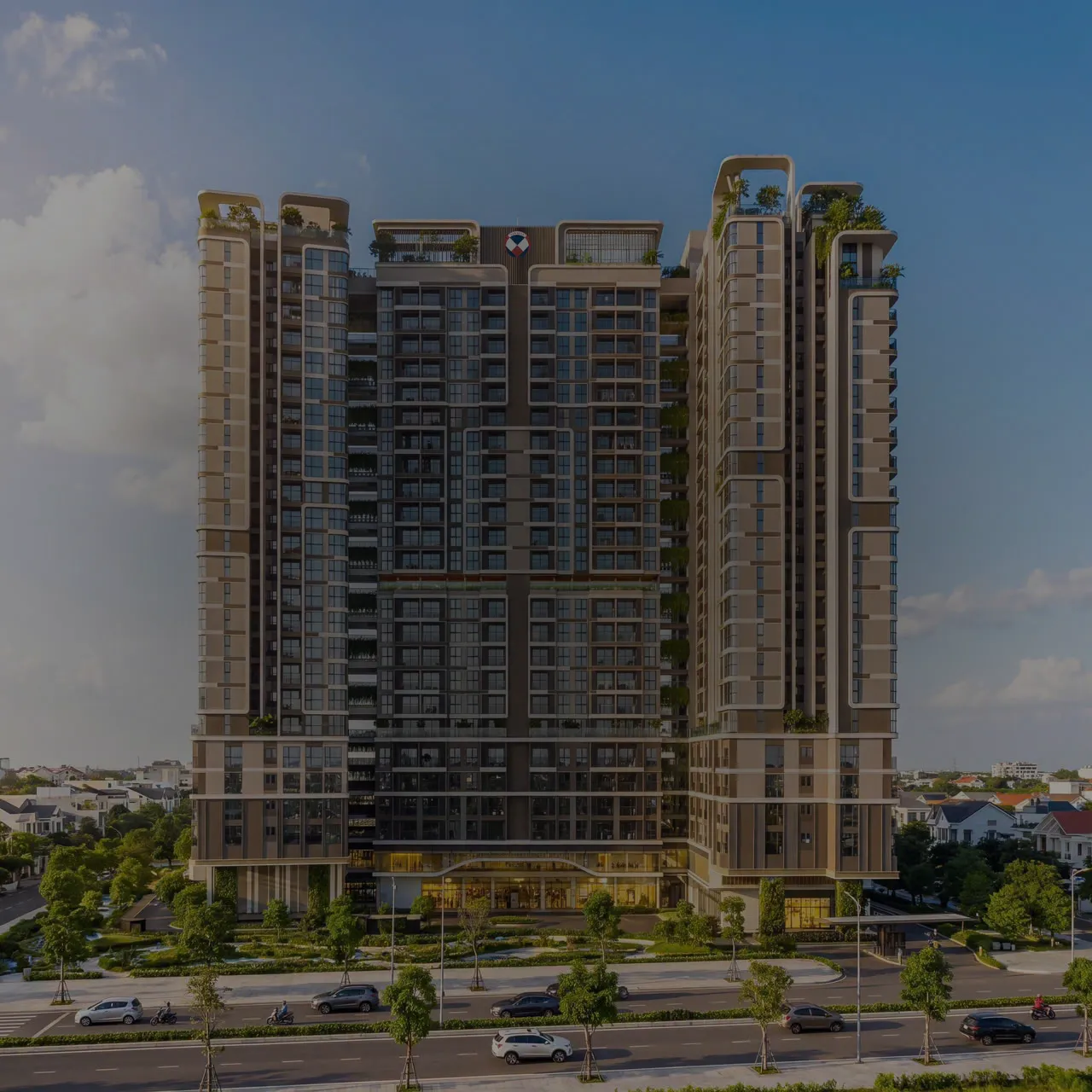 Happy One Elite — phối cảnh mặt tiền tòa tháp