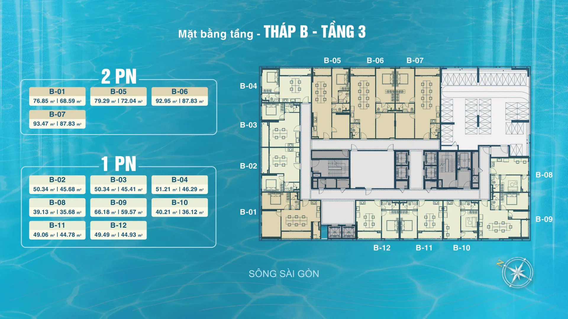 Tháp B · tầng 3
